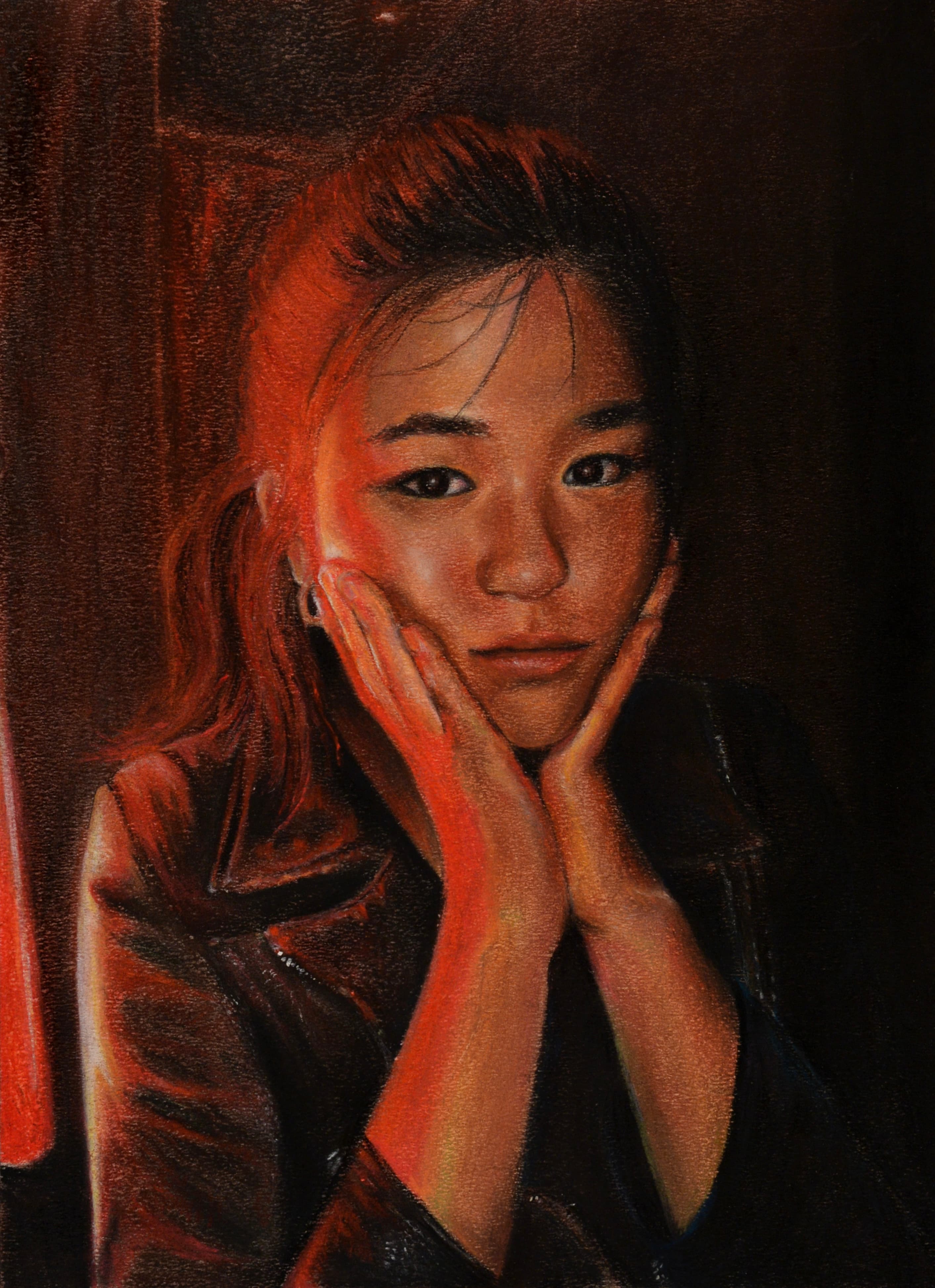 Pretty In Red, oil on canvas by Allegra.